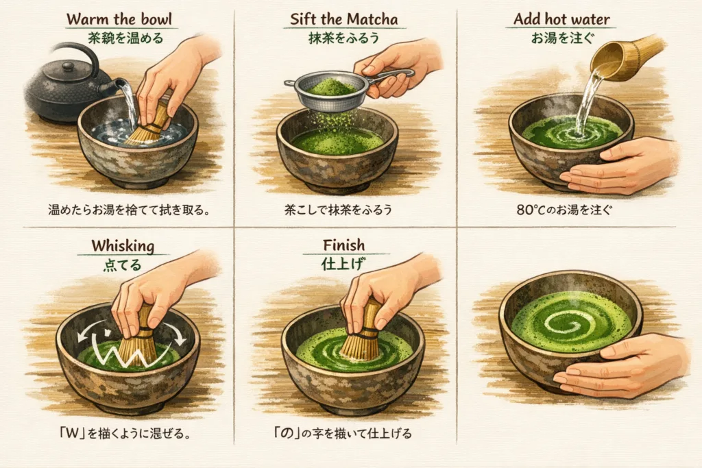 Step-by-step Matcha preparation